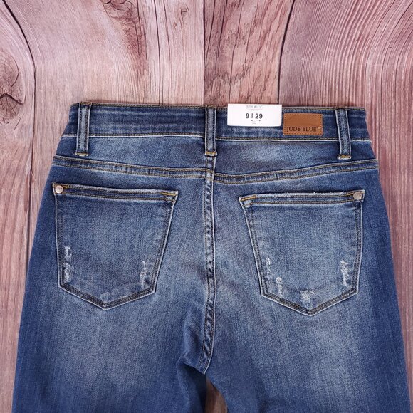 NWT Judy Blue Womens Size 9/29 Relaxed Fit Distressed Denim Jeans JB8271DK - Picture 8 of 16